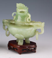 A Pair of Chinese Jade Incense Burners from the Early 20th Century