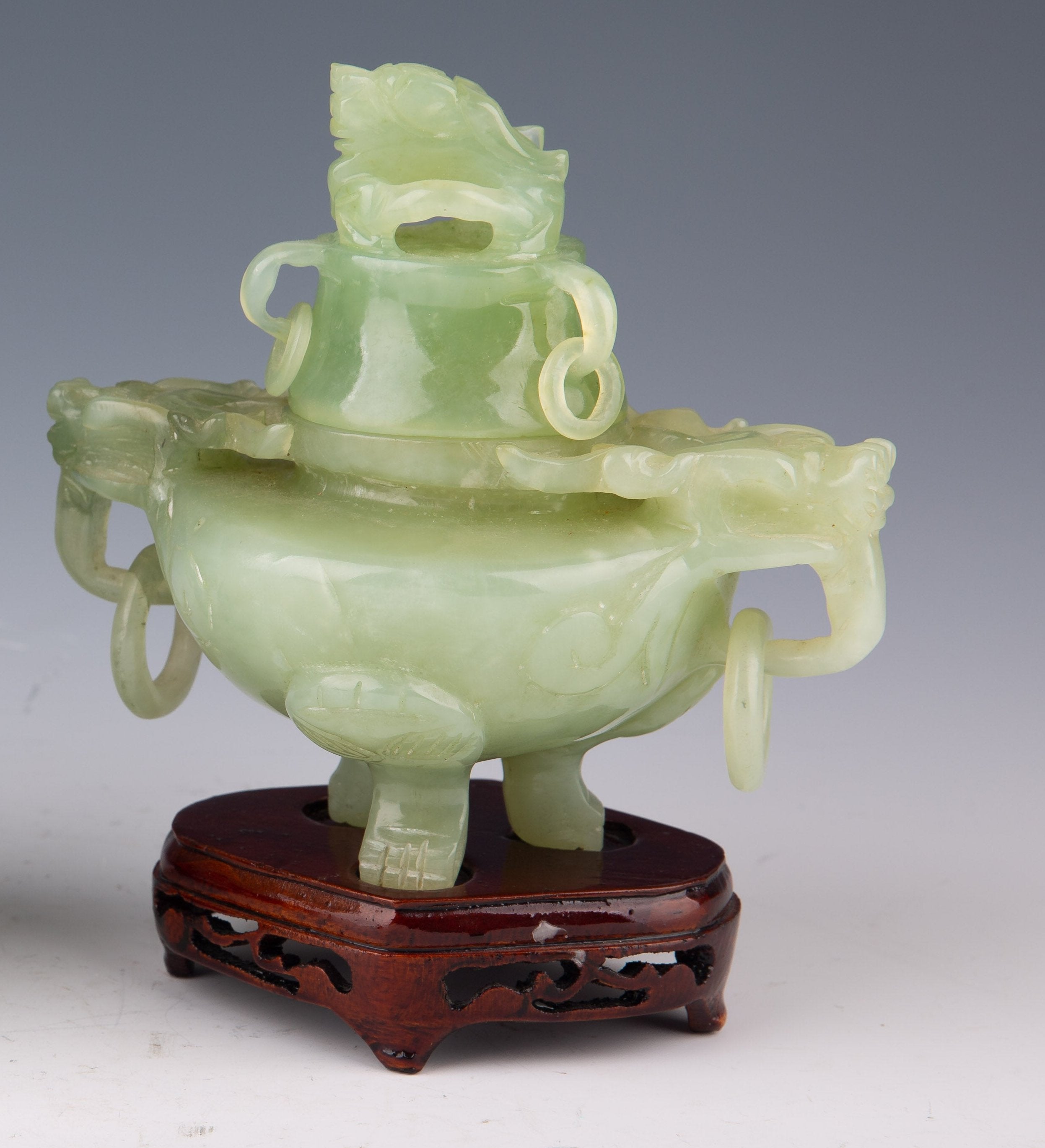 A Pair of Chinese Jade Incense Burners from the Early 20th Century