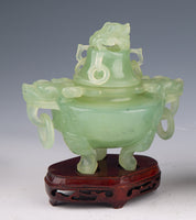 A Pair of Chinese Jade Incense Burners from the Early 20th Century