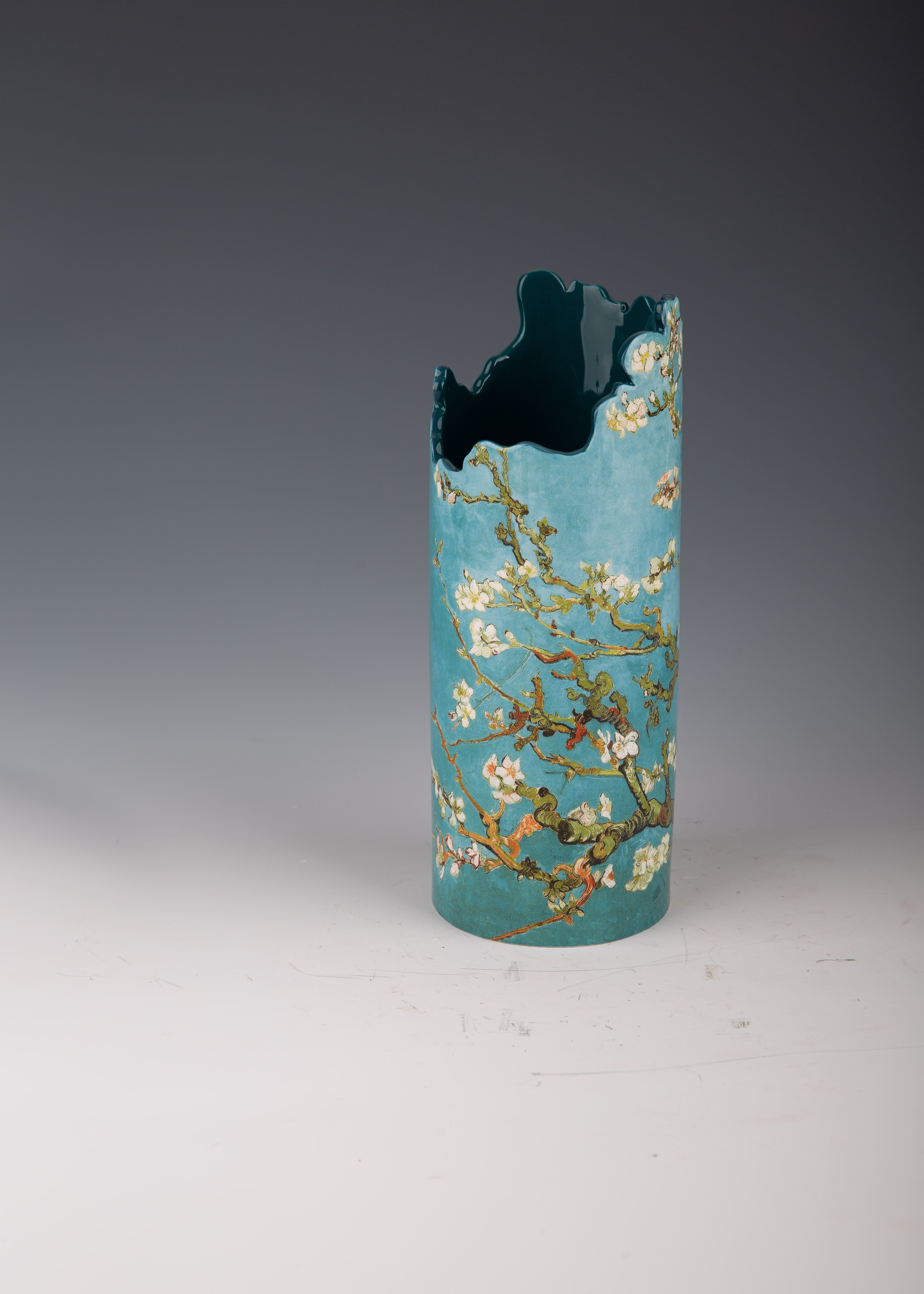 Apricot Trees in a Blooming Circular Ceramic Vase