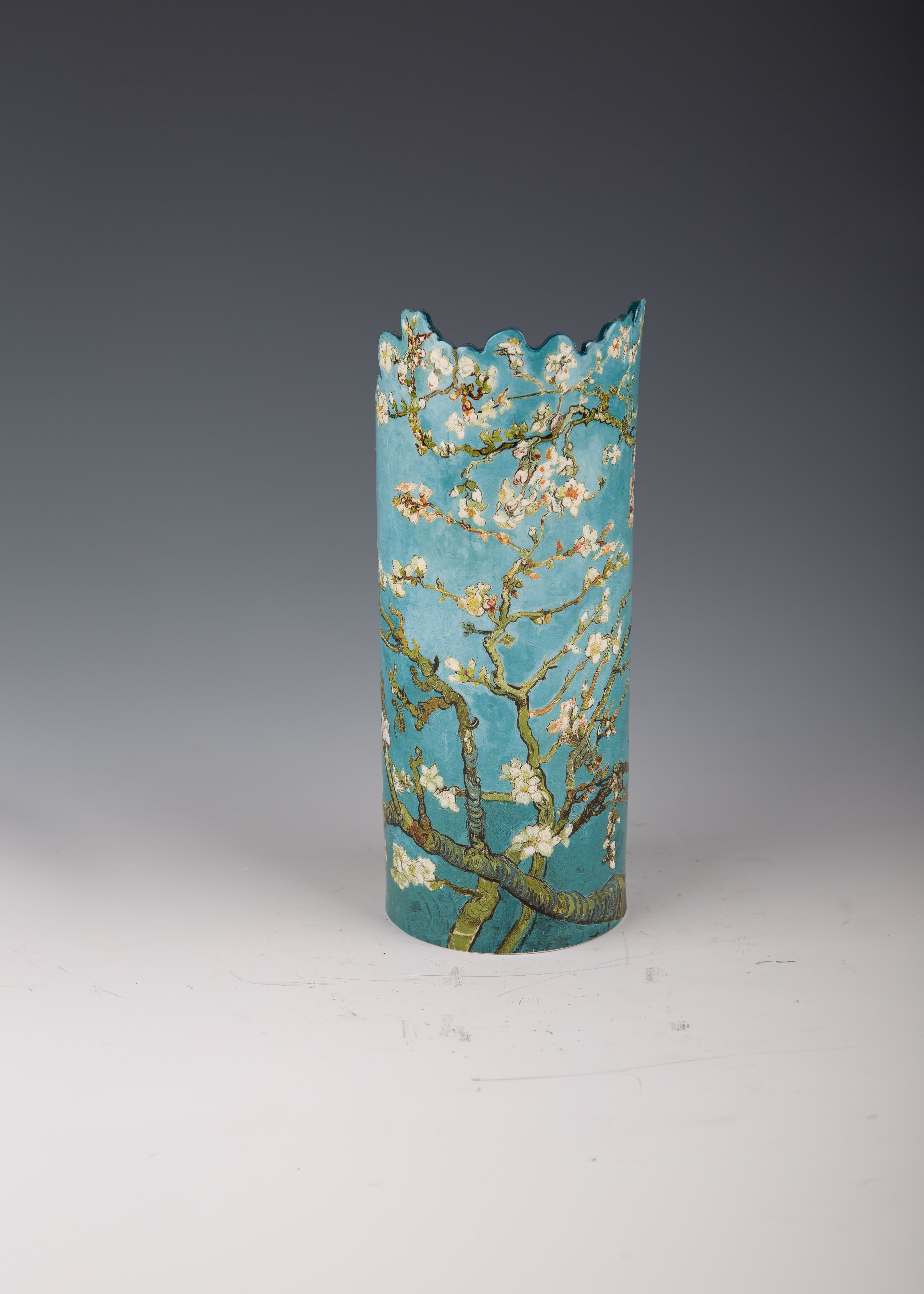 Apricot Trees in a Blooming Circular Ceramic Vase