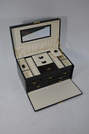 Large Black Leather Jewelry Box Designed by Dulwich