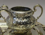 Silver Plate and Teapot, Sugar and Milk Jars