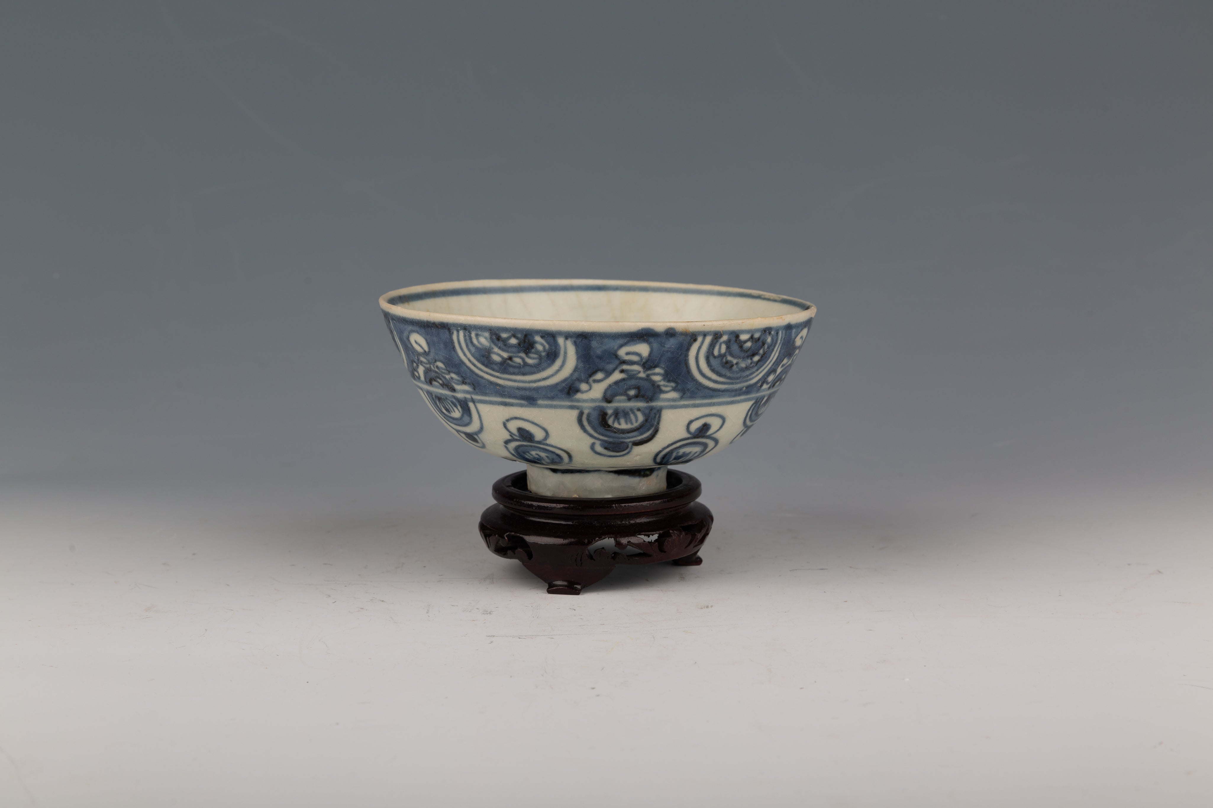 Two Blue and White Porcelain Sunken Bowls