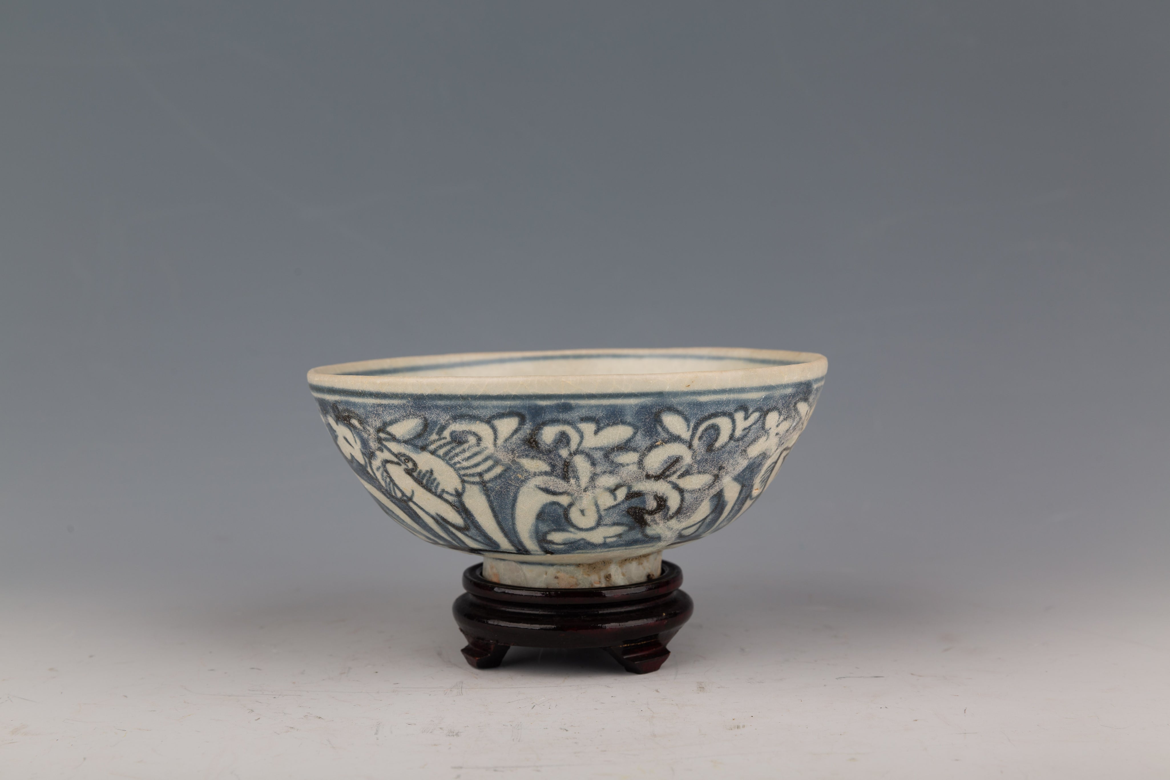 Two Blue and White Porcelain Sunken Bowls