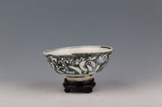 Two Blue and White Porcelain Sunken Bowls from the Kangxi Period in China