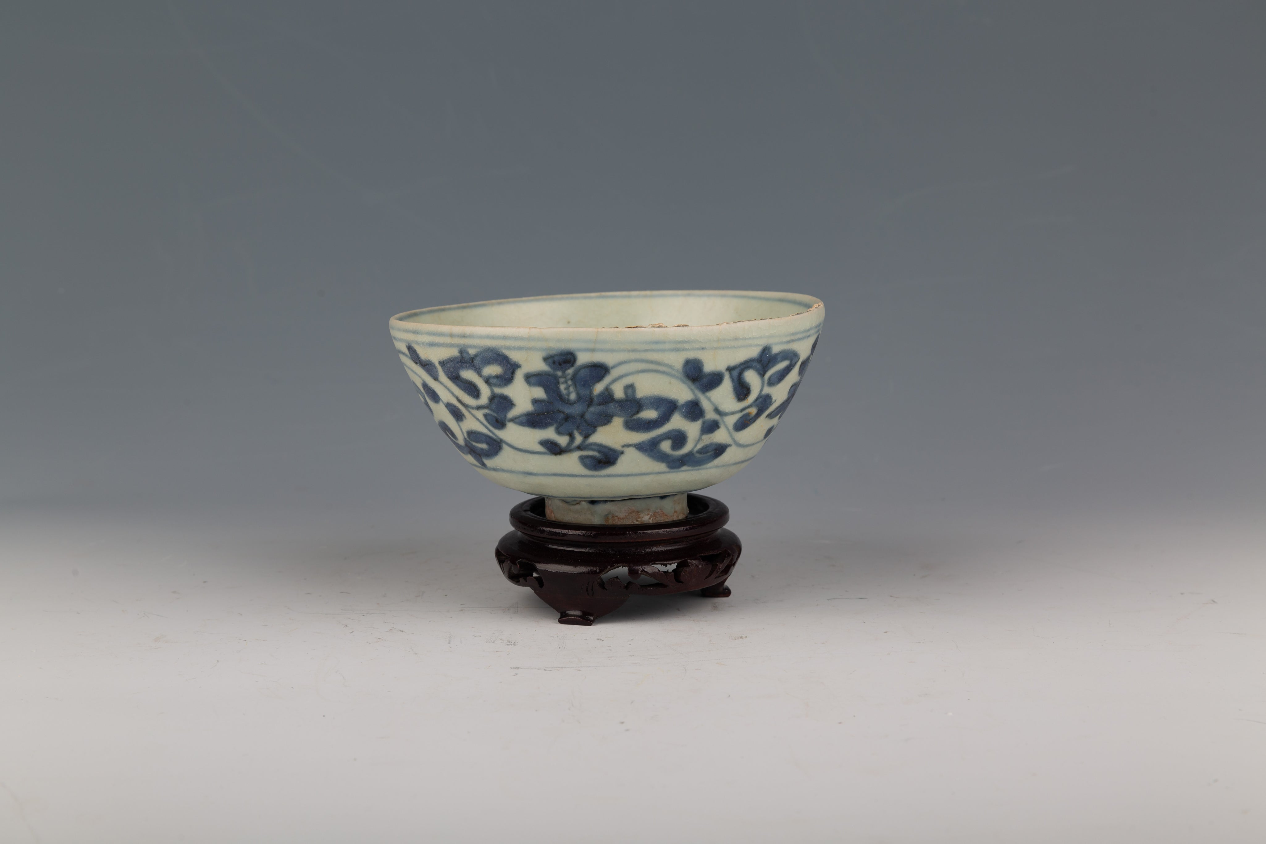 Two Chinese Kangxi Period Blue and White Porcelain Sunken Bowls