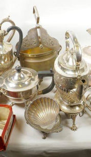 Silver Plate Collection: Coffee Pot, Oval Covered Bowl, and More