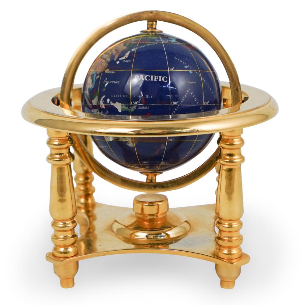 Semi-Precious Stone Designer Desk Globe