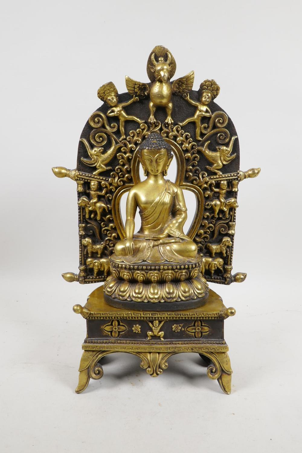 Han Tibetan Bronze Buddha Statue and Columns