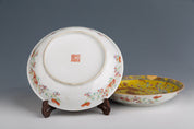 Chinese Qing Dynasty Porcelain Dish with Dragon and Phoenix Motif