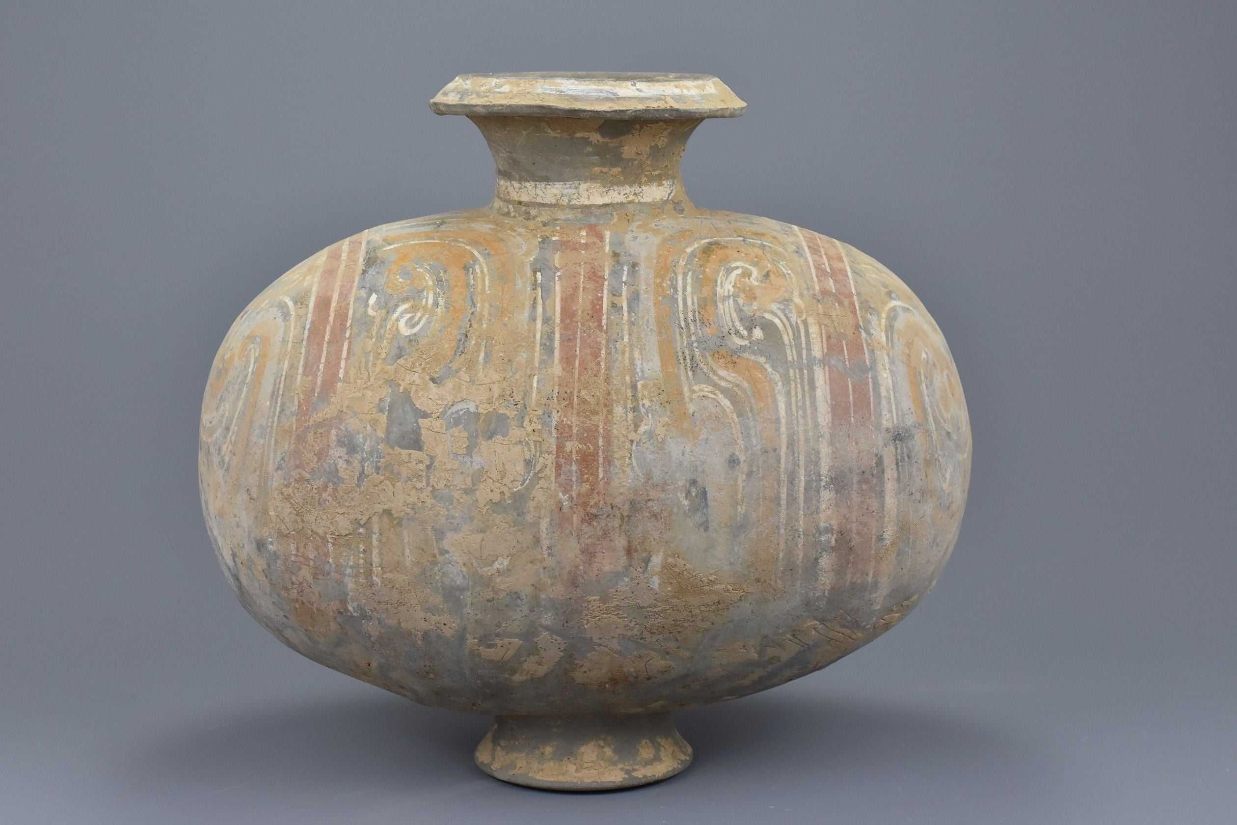 Western Han Dynasty Painted Pottery Cocoon Jar