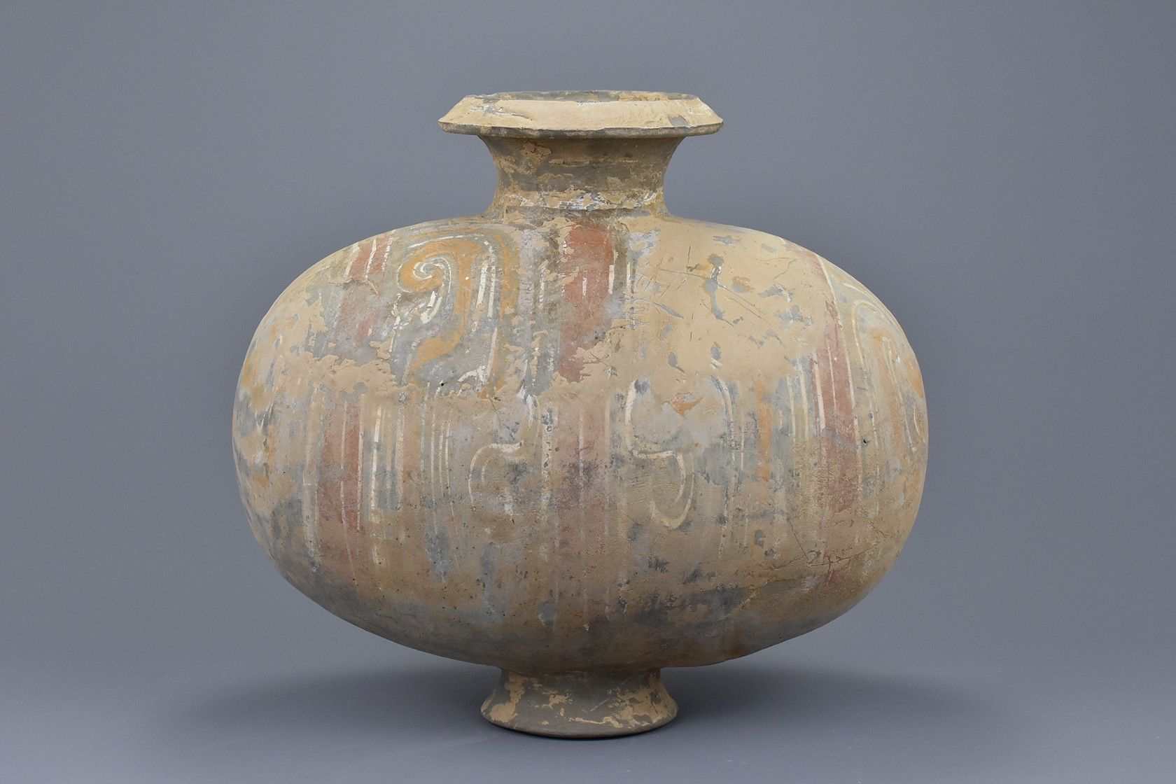 Western Han Dynasty Painted Pottery Cocoon Jar