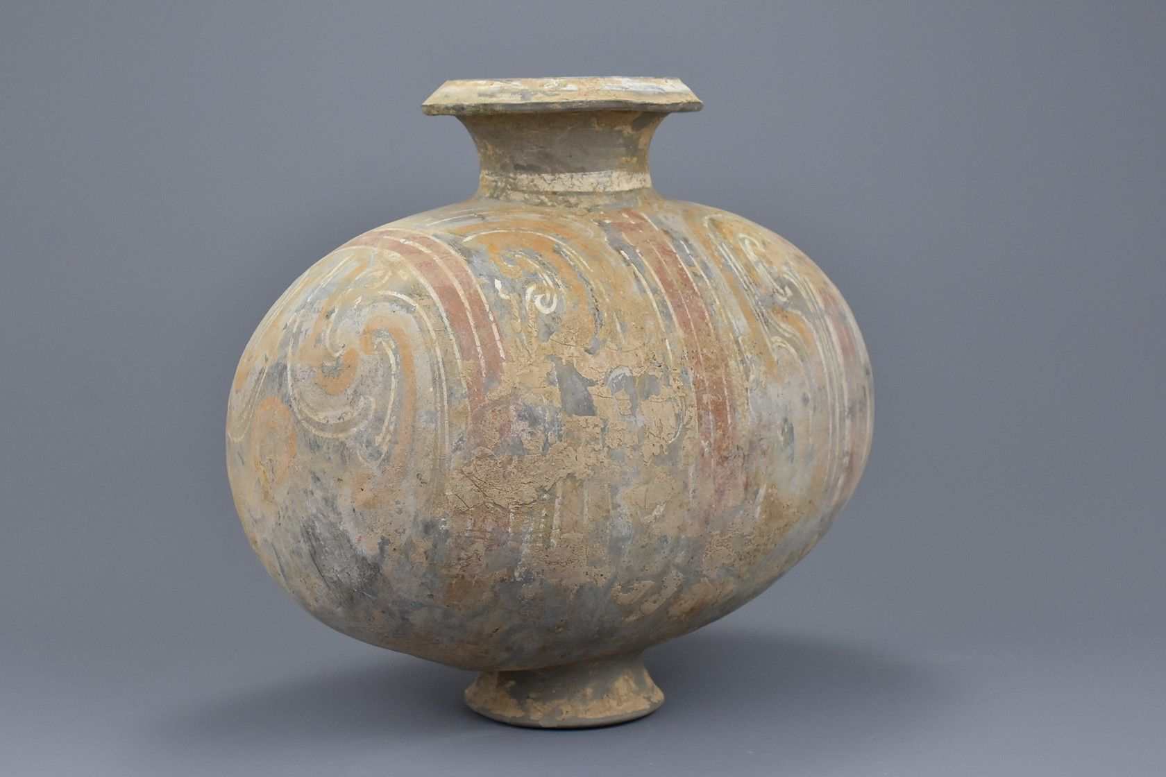 Western Han Dynasty Painted Pottery Cocoon Jar