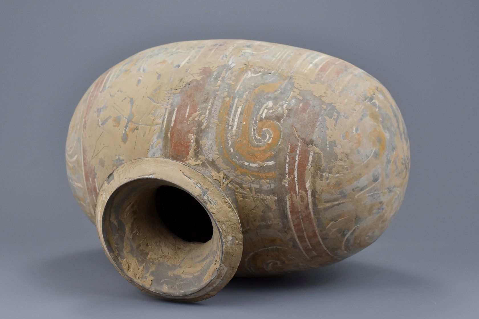 Western Han Dynasty Painted Pottery Cocoon Jar