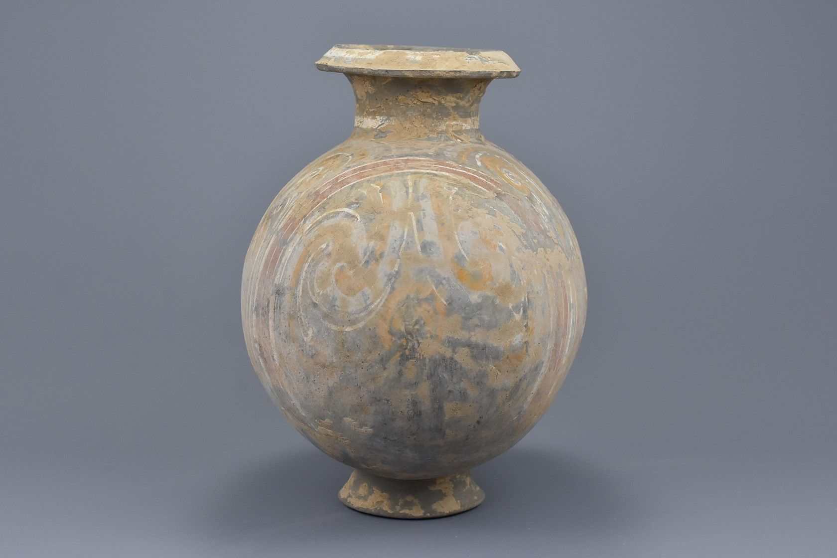 Western Han Dynasty Painted Pottery Cocoon Jar