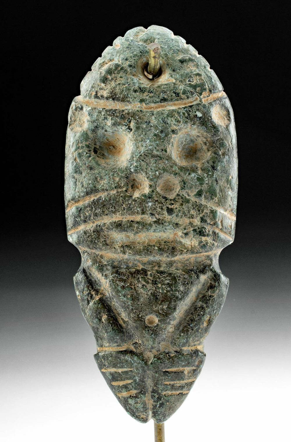 Taino Greenstone Zemi Figural Pendant