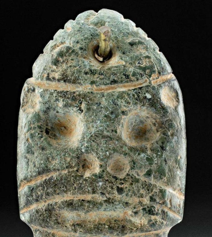 Taino Greenstone Zemi Figural Pendant