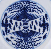 Qing Dynasty Guangxu Blue and White Phoenix-Bird Plate