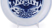 Qing Dynasty Guangxu Blue and White Phoenix-Bird Plate