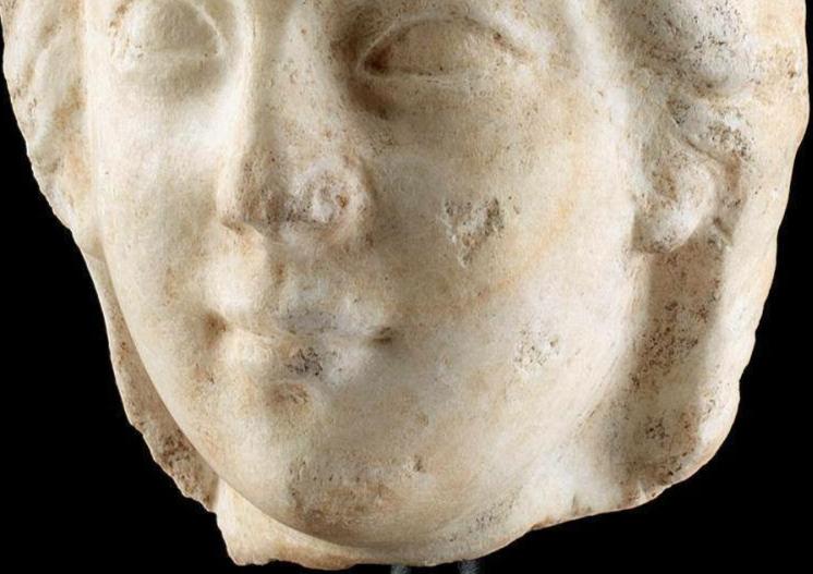 Roman Marble Head of a Woman or Goddess