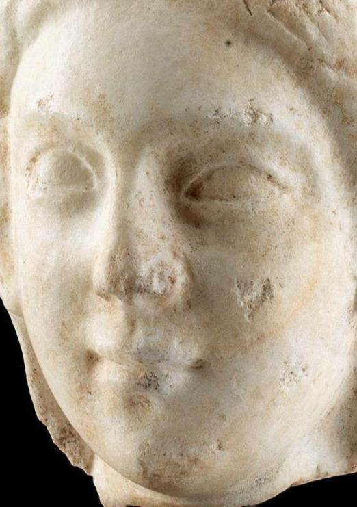 Roman Marble Head of a Woman or Goddess