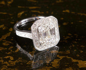 Diamond and 18K White Gold Ring