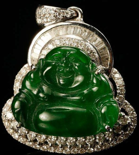 Chinese Jadeite Buddha Pendant