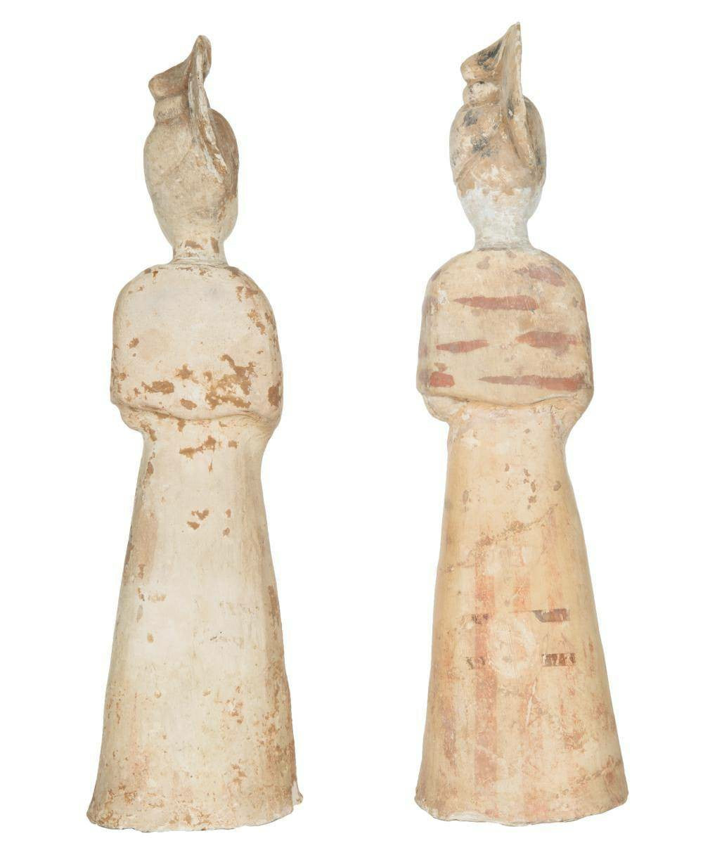 Tang Dynasty Pottery Figures of Maids