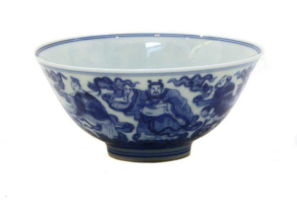 Chinese Blue and White Bowl, Qianlong Mark