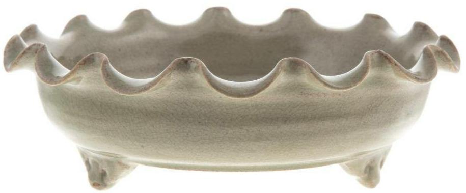 Three-Legged Fan-Shaped Dragon-Patterned Dish