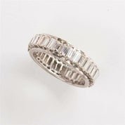 Diamond and Fourteen Karat White Gold Band Ring