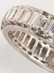 Diamond and Fourteen Karat White Gold Band Ring