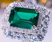 Emerald, Diamond, and Eighteen Karat Gold Ring