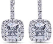 Diamond and Eighteen Karat White Gold Pendant Earrings