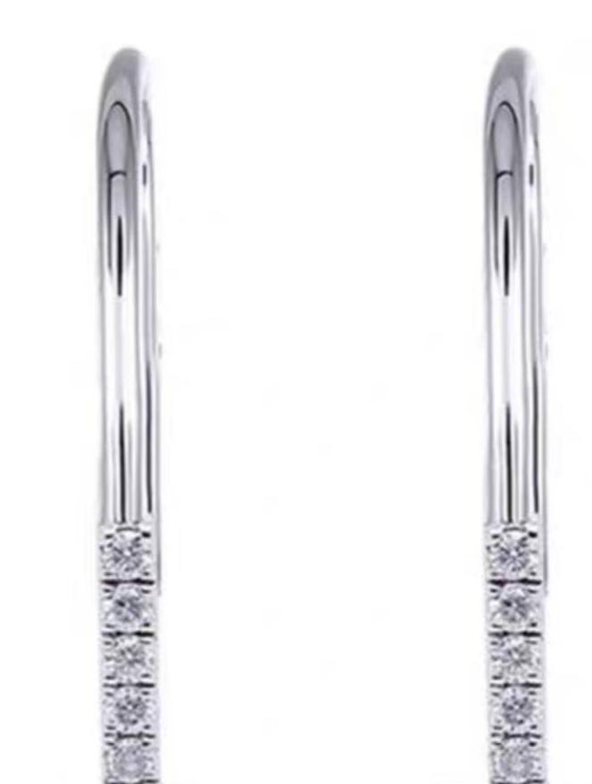 Diamond and Eighteen Karat White Gold Pendant Earrings