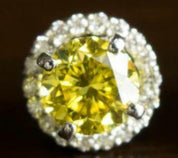 Pair of Yellow Diamond Stud Earrings