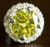 Pair of Yellow Diamond Stud Earrings