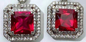 Ruby and Diamond Dangle Earrings