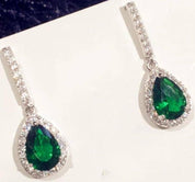 Emerald and Diamond Dangle Earrings