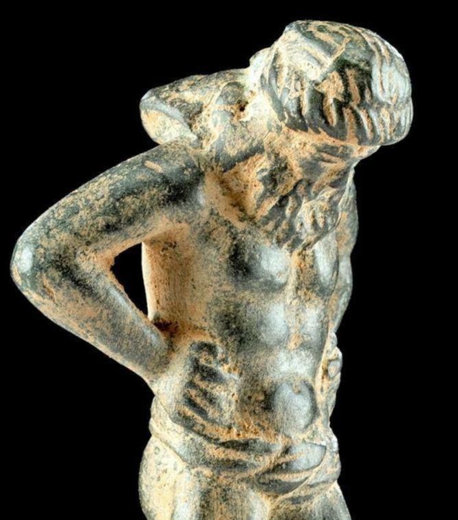 Hellenistic Greek Leaded Bronze Standing Satyr