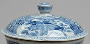 Early 20th Century Vietnamese Blue Decorated Covered Porcelain Bowl with Pomegranate Motifs