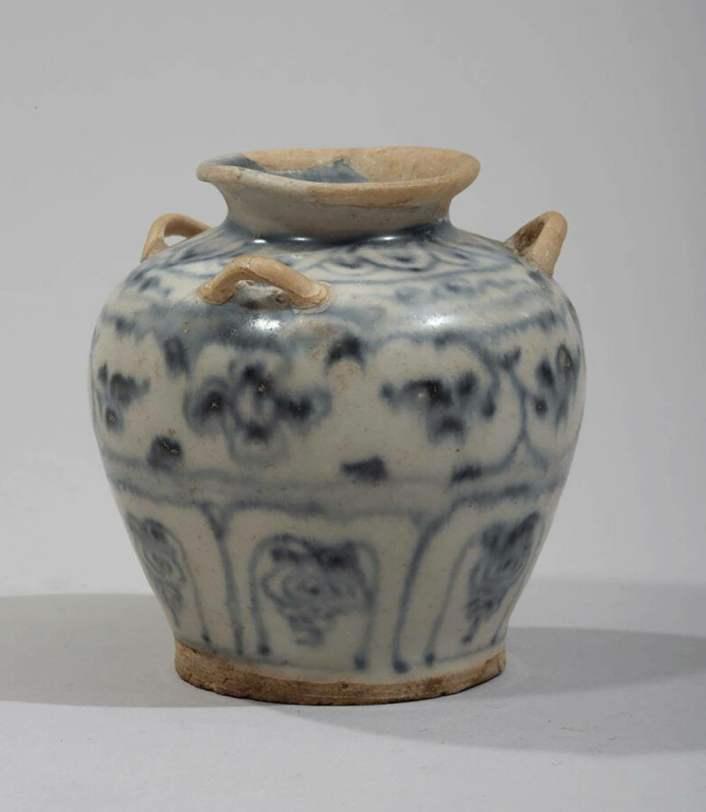 Rare Ming Dynasty Blue Decorated Miniature Porcelain Vase -Exquisite Lotus Motif