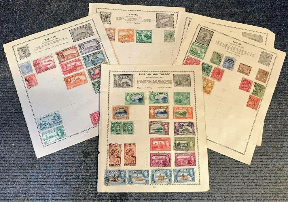 Commonwealth Stamp Album Pages: Cyprus, Gibraltar, Malta, Trinidad and Tobago