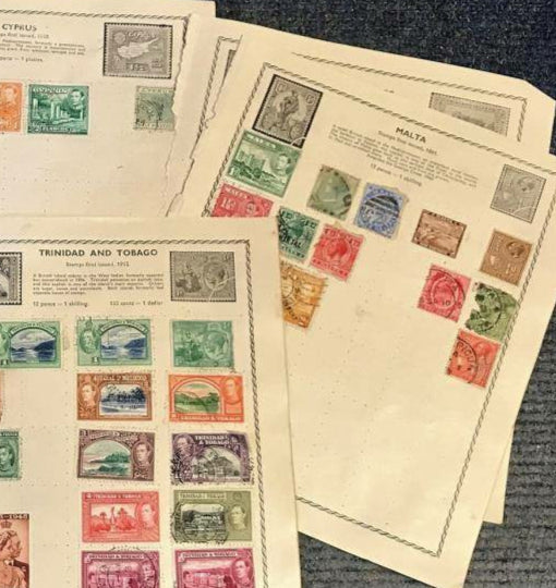 Commonwealth Stamp Album Pages: Cyprus, Gibraltar, Malta, Trinidad and Tobago