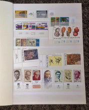 Rare Find! Israel Stamp Collection - 32 Pages - Large Blue Stamps (1975-2000)