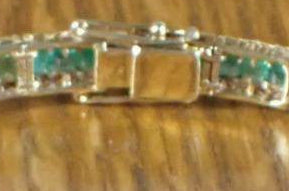 14K Gold Emerald and Diamond Bracelet