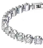 14K White Gold 2 CTW Half Baffle Tennis Bracelet