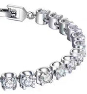 14K White Gold 2 CTW Half Baffle Tennis Bracelet