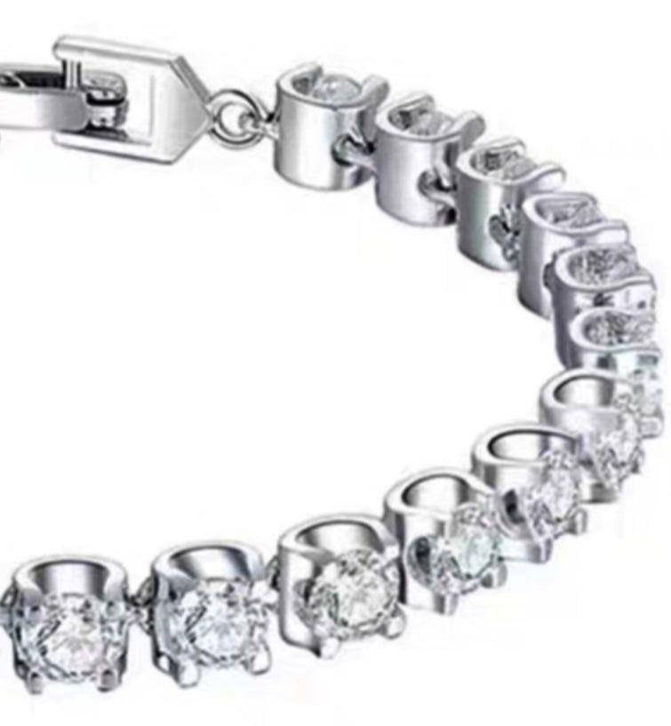 14K White Gold 2 CTW Half Baffle Tennis Bracelet